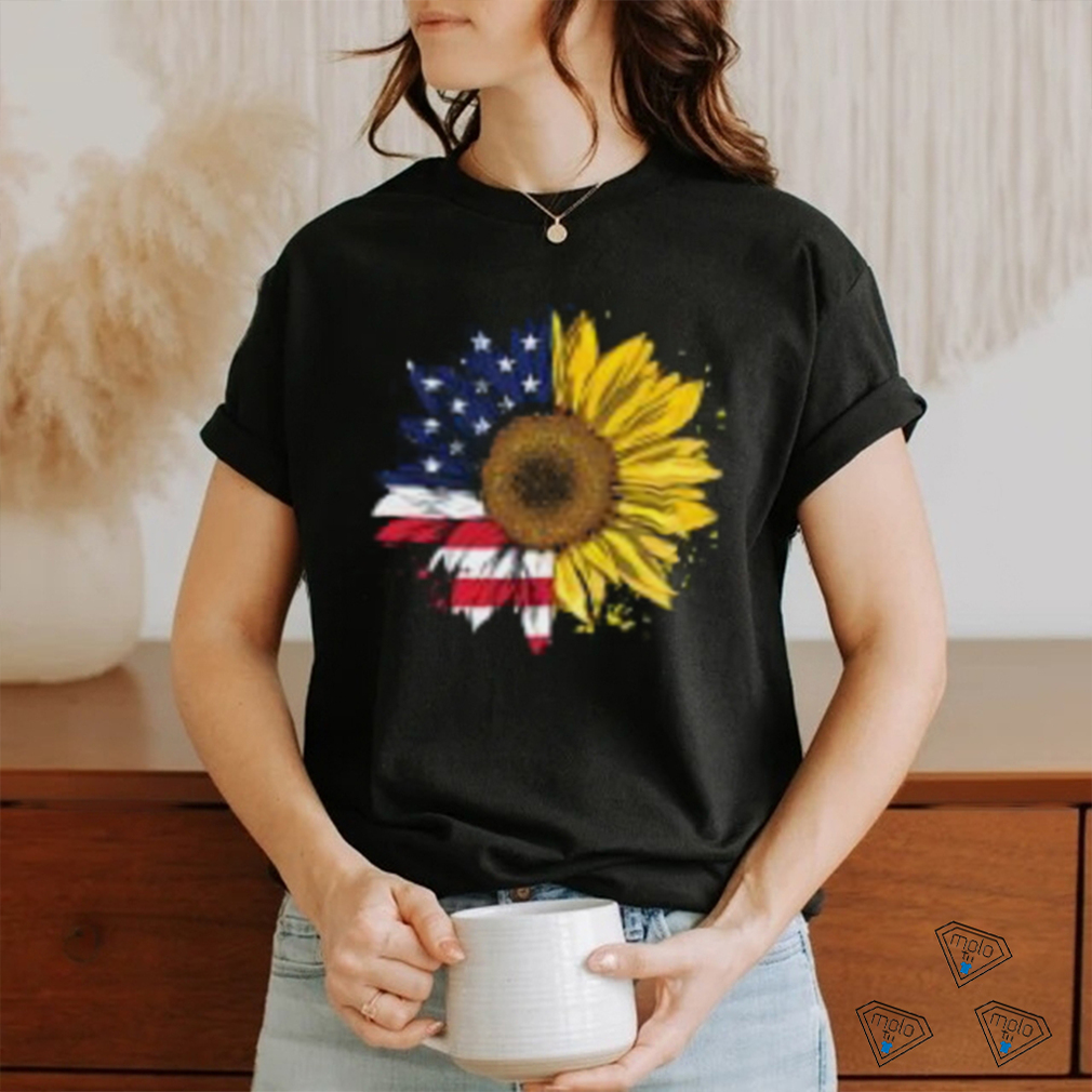 Women American Flag Sunflower Shirt 4th July Graphic Plus Size T Shirt Women American Flag Sunflower Shirt 4th July Graphic Plus Size T Shirt