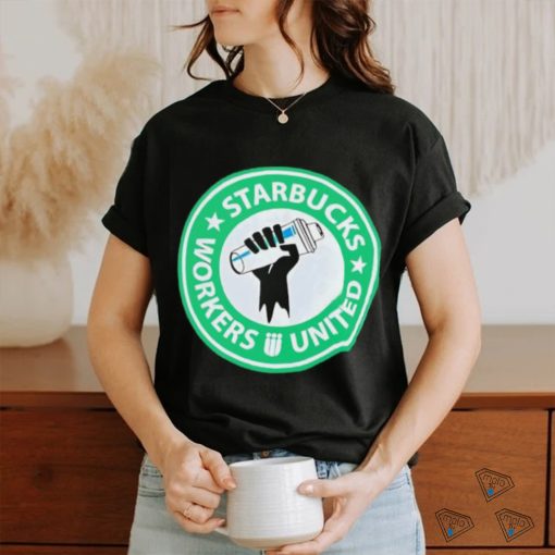 Workers united Starbucks logo parody shirt