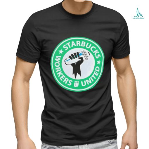 Workers united Starbucks logo parody shirt