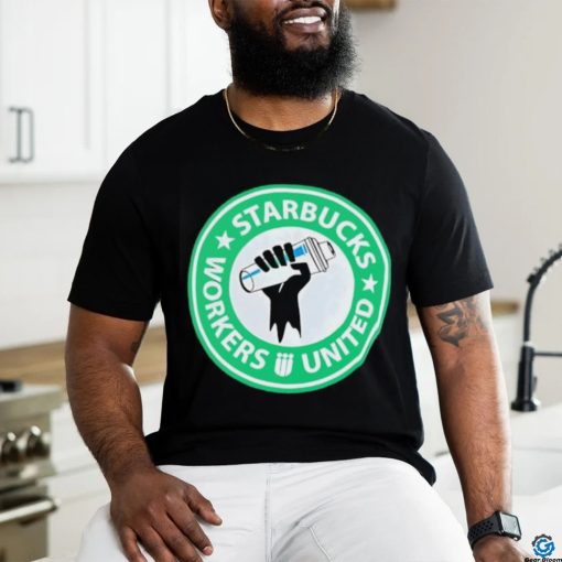 Workers united Starbucks logo parody shirt