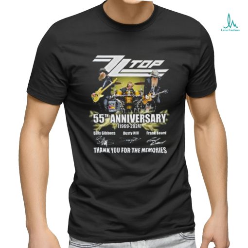 Zz Top 55th Anniversary 1969 2024 Thank You For The Memories Signatures Shirt