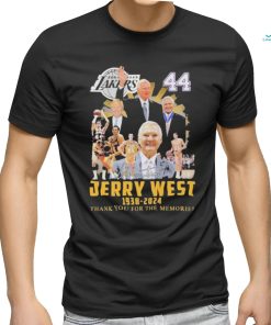 lakers 44 jerry west 1938 2024 thank you for the memories signatures shirt