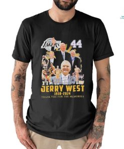 lakers 44 jerry west 1938 2024 thank you for the memories signatures shirt