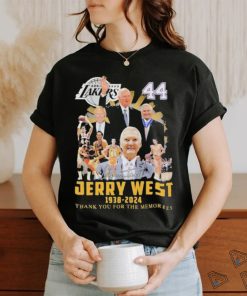 lakers 44 jerry west 1938 2024 thank you for the memories signatures shirt