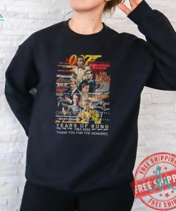 007 Years Of Bond 1962 2024 Thank You For The Memories Shirt