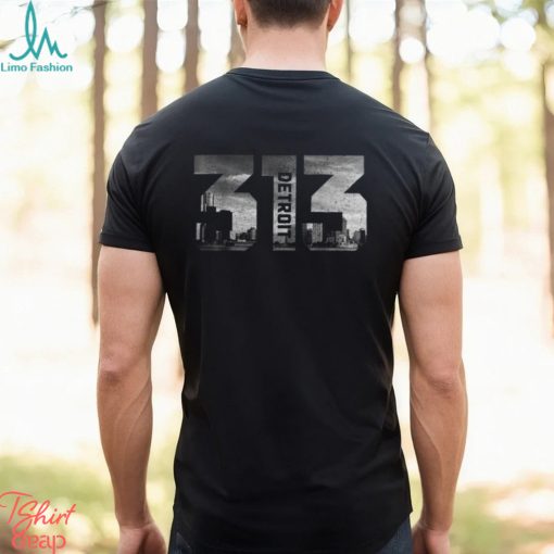 313 Detroit Michigan Area Code Pride Skyline Vintage T Shirt