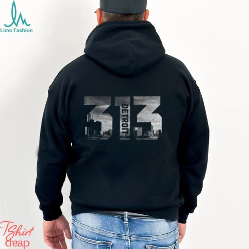 313 Detroit Michigan Area Code Pride Skyline Vintage T Shirt