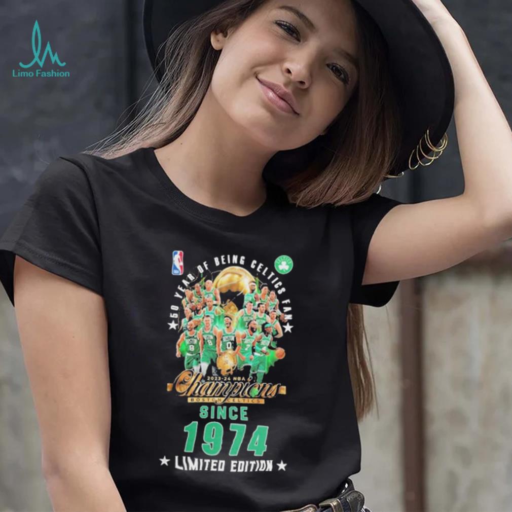 50 Years Of Being Boston Celtics Fan 2023 24 NBA Champions Since 1974 Limited Edition T Shirt 50 Years Of Being Boston Celtics Fan 2023 24 NBA Champions Since 1974 Limited Edition T Shirt