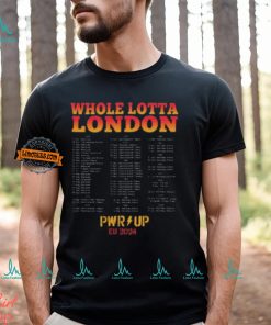 ACDC Whole Lotta London 2024 Tour Showcasing Every Show ACDC Has Played In London T Shirt