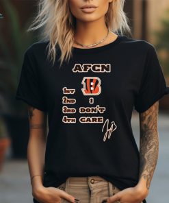 AFCN 1st 2nd 3rd 4th Cincinnati Bengals logo I don’t care signature shirt