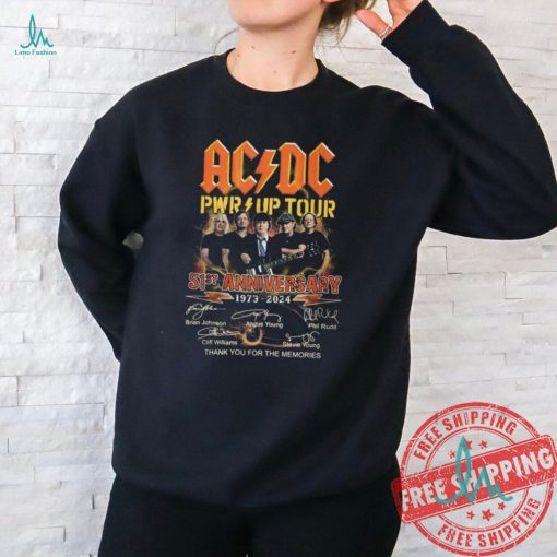 Acdc Pwr Up Tour 51st Anniversary 1973 2024 Thank You For The Memories shirt