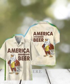 America Eagle Beer Ting Hawaiian Shirt Summer Short Sleeve Button Ting Hawaiian Shirt