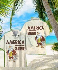 America Eagle Beer Ting Hawaiian Shirt Summer Short Sleeve Button Ting Hawaiian Shirt