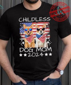 American Flag Childless Dog Mom 2024 Elect Vote Kamala Harris 2024 Shirt