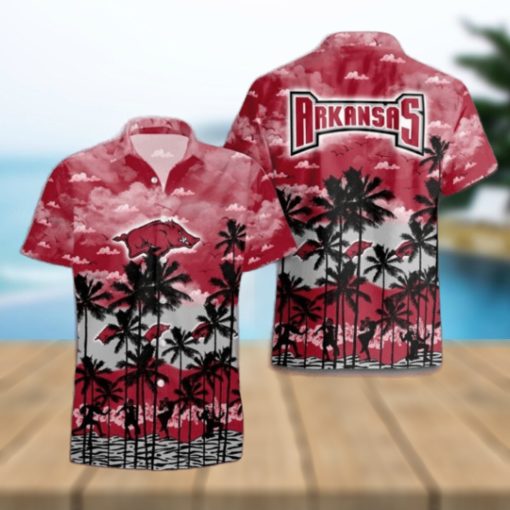 Arkansas Razorbacks Palms Tree Hawaiian Shirt