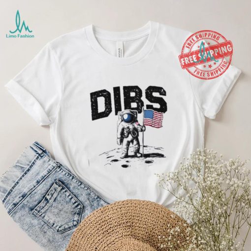 Astronaut Dibs American flag on the moon 4th Of July shirt