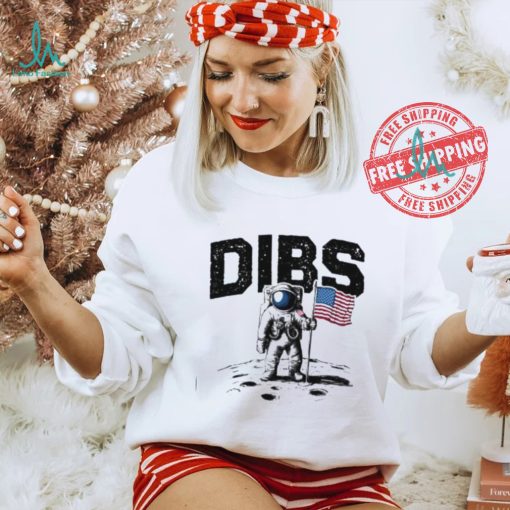 Astronaut Dibs American flag on the moon 4th Of July shirt