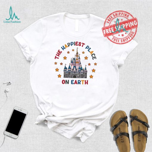 Awesome The happiest place on earth disney castle shirt