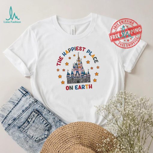 Awesome The happiest place on earth disney castle shirt