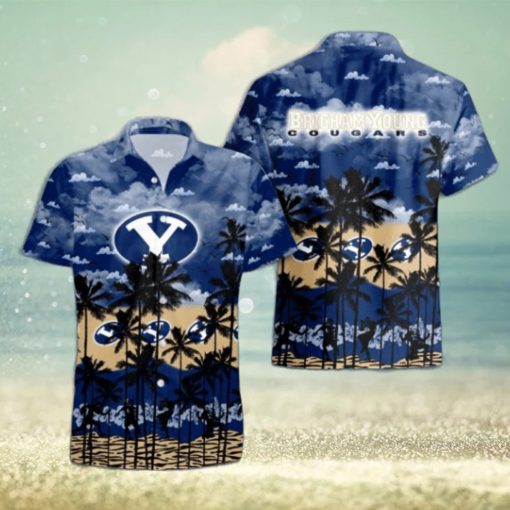 BYU Cougars Palms Tree Hawaiian Shirt