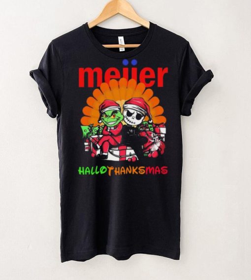 Baby Grinch and Jack Skellington Meijer logo Hallothanksmas 2024 shirt