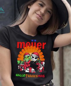 Baby Grinch and Jack Skellington Meijer logo Hallothanksmas 2024 shirt