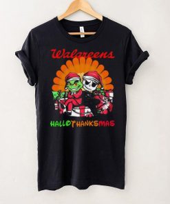 Baby Grinch and Jack Skellington Walgreens logo Hallothanksmas 2024 shirt