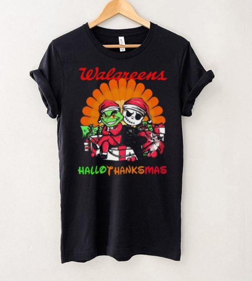 Baby Grinch and Jack Skellington Walgreens logo Hallothanksmas 2024 shirt