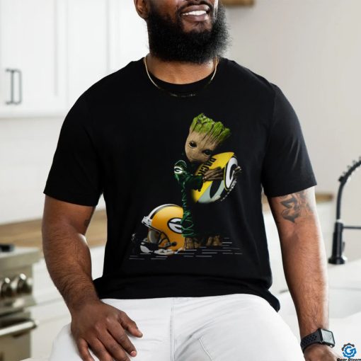 Baby Groot Hugging Green Bay Packers T Shirt