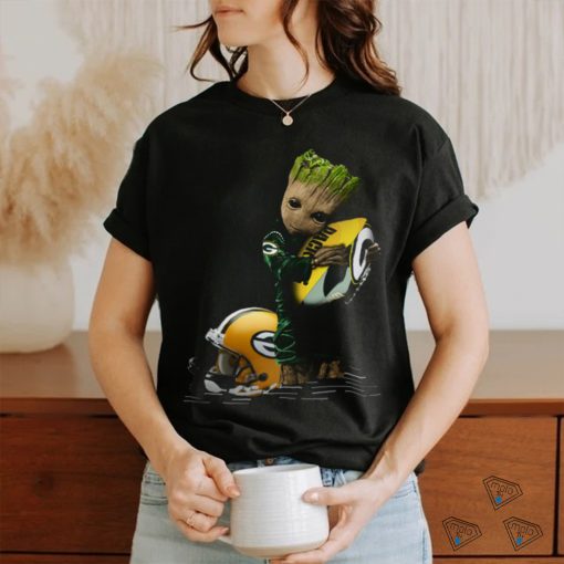 Baby Groot Hugging Green Bay Packers T Shirt