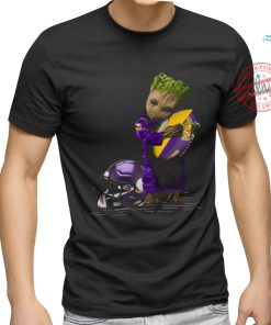 Baby Groot Hugging Vickings T Shirt, hoodie, sweater, long sleeve and tank top Baby Groot Hugging Vickings T Shirt