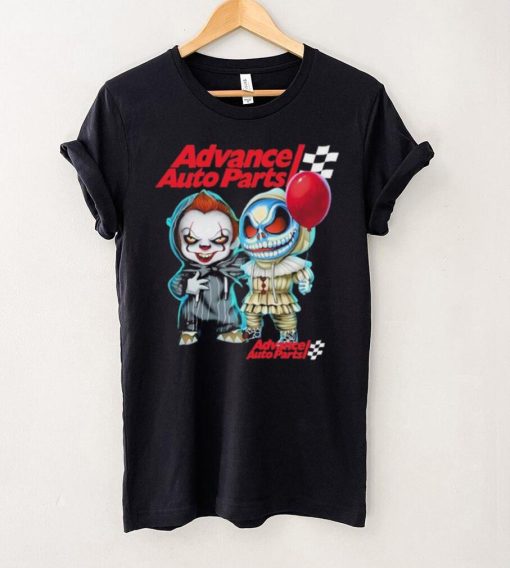 Baby Jack Skellington and Baby Pennywise Advance Auto Parts logo 2024 shirt