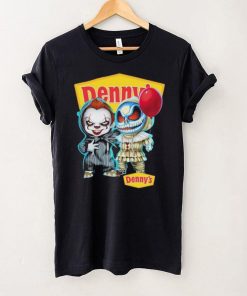 Baby Jack Skellington and Baby Pennywise Denny’s logo 2024 shirt