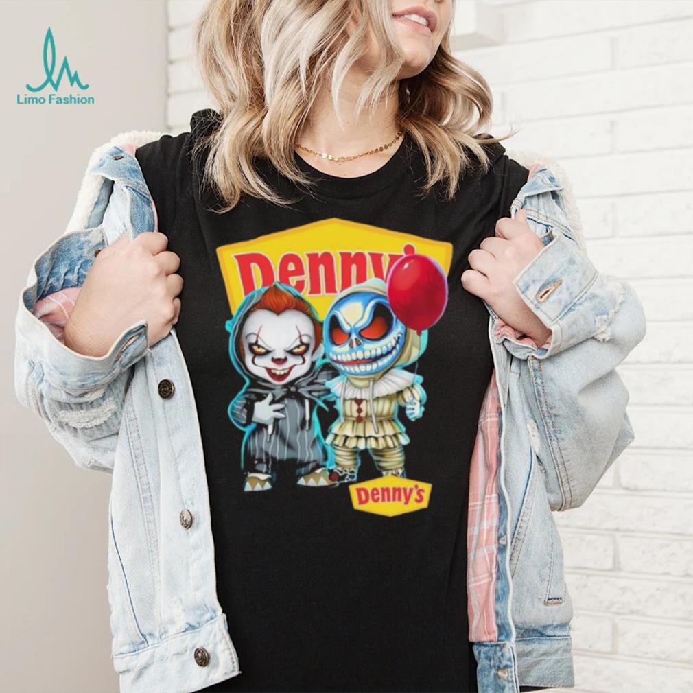 Baby Jack Skellington and Baby Pennywise Denny’s logo 2024 shirt Baby Jack Skellington and Baby Pennywise Denny’s logo 2024 shirt