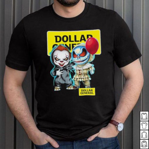 Baby Jack Skellington and Baby Pennywise Dollar General logo 2024 shirt