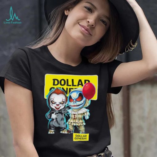 Baby Jack Skellington and Baby Pennywise Dollar General logo 2024 shirt