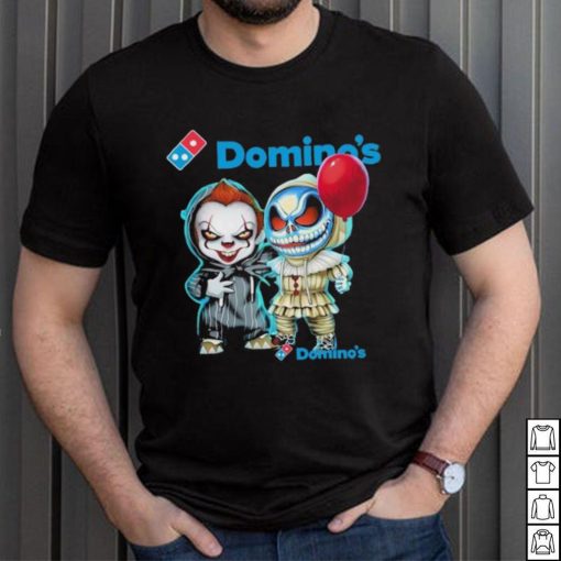 Baby Jack Skellington and Baby Pennywise Domino’s logo 2024 shirt