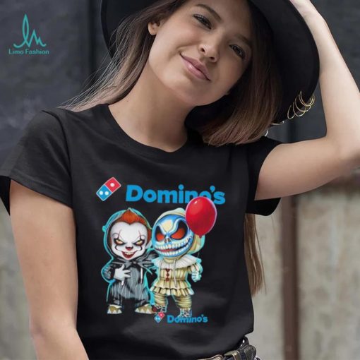 Baby Jack Skellington and Baby Pennywise Domino’s logo 2024 shirt