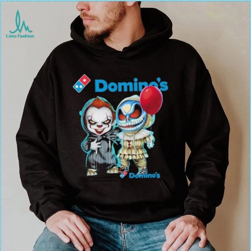 Baby Jack Skellington and Baby Pennywise Domino’s logo 2024 shirt