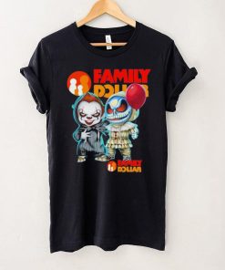 Baby Jack Skellington and Baby Pennywise Family Dollar logo 2024 shirt