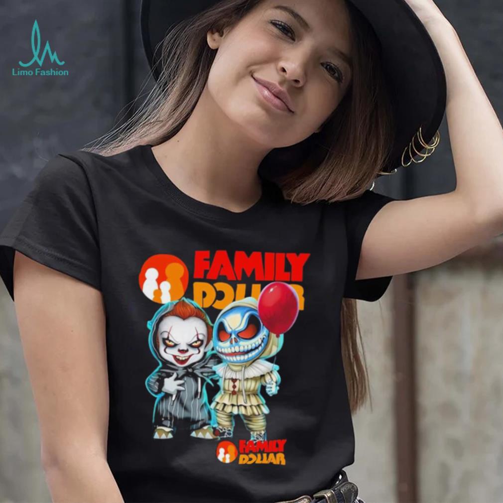 Baby Jack Skellington and Baby Pennywise Family Dollar logo 2024 shirt Baby Jack Skellington and Baby Pennywise Family Dollar logo 2024 shirt