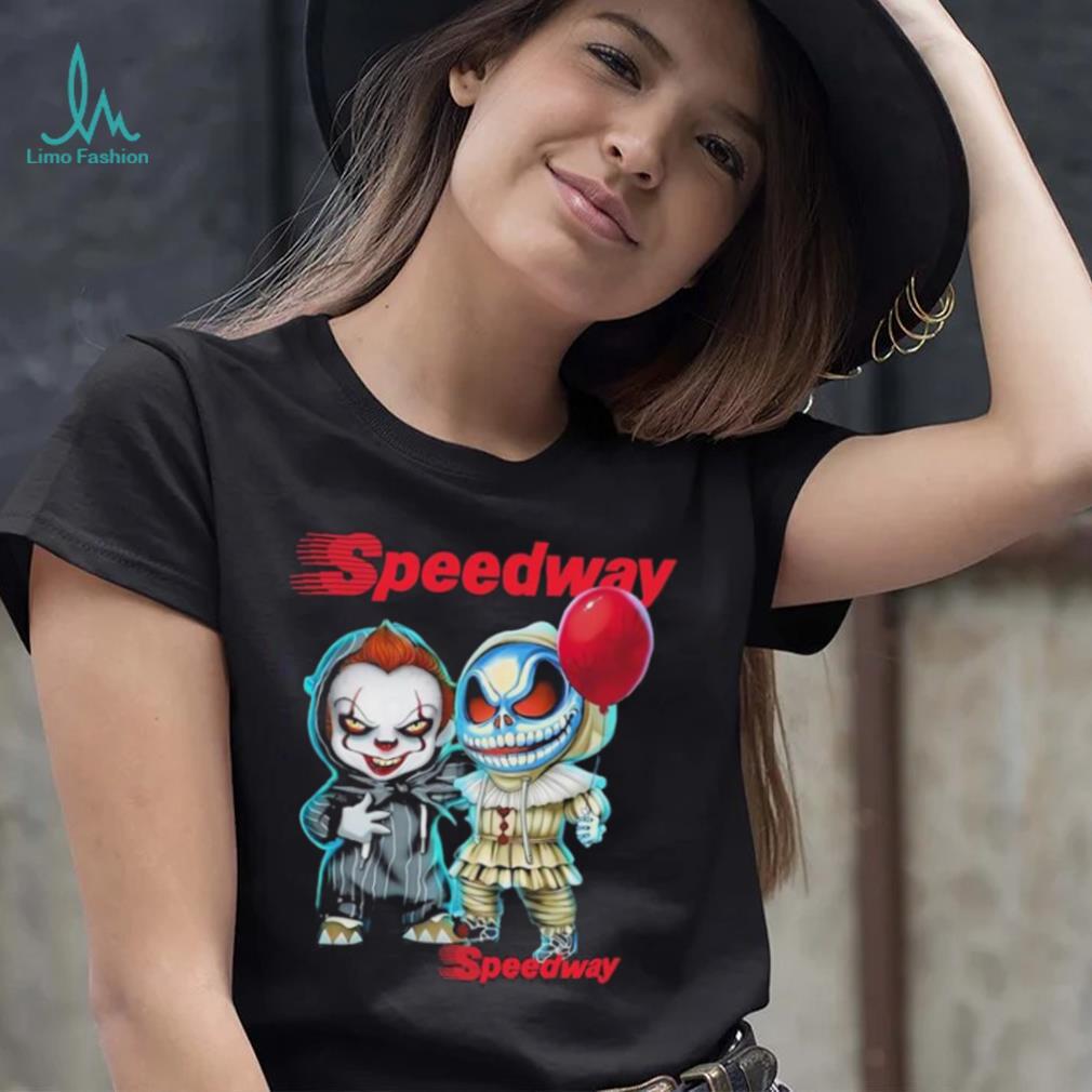 Baby Jack Skellington and Baby Pennywise Speedway logo 2024 shirt Baby Jack Skellington and Baby Pennywise Speedway logo 2024 shirt