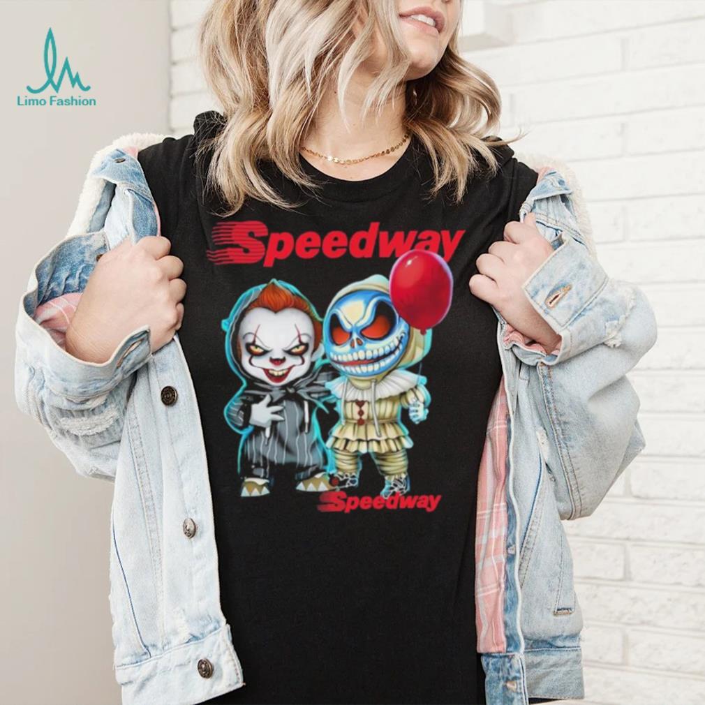 Baby Jack Skellington and Baby Pennywise Speedway logo 2024 shirt Baby Jack Skellington and Baby Pennywise Speedway logo 2024 shirt
