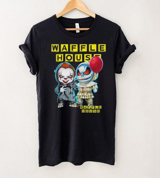 Baby Jack Skellington and Baby Pennywise Waffle House logo 2024 shirt