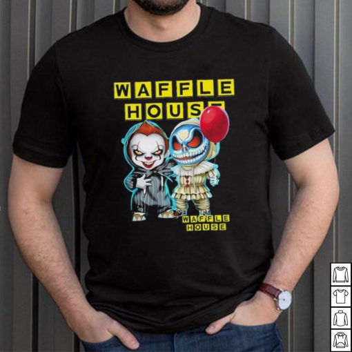 Baby Jack Skellington and Baby Pennywise Waffle House logo 2024 shirt