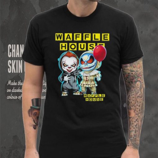 Baby Jack Skellington and Baby Pennywise Waffle House logo 2024 shirt