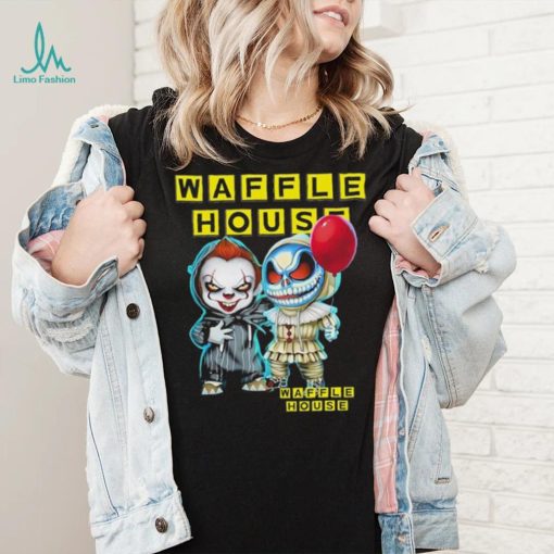 Baby Jack Skellington and Baby Pennywise Waffle House logo 2024 shirt