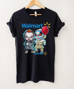 Baby Jack Skellington and Baby Pennywise Walmart logo 2024 shirt