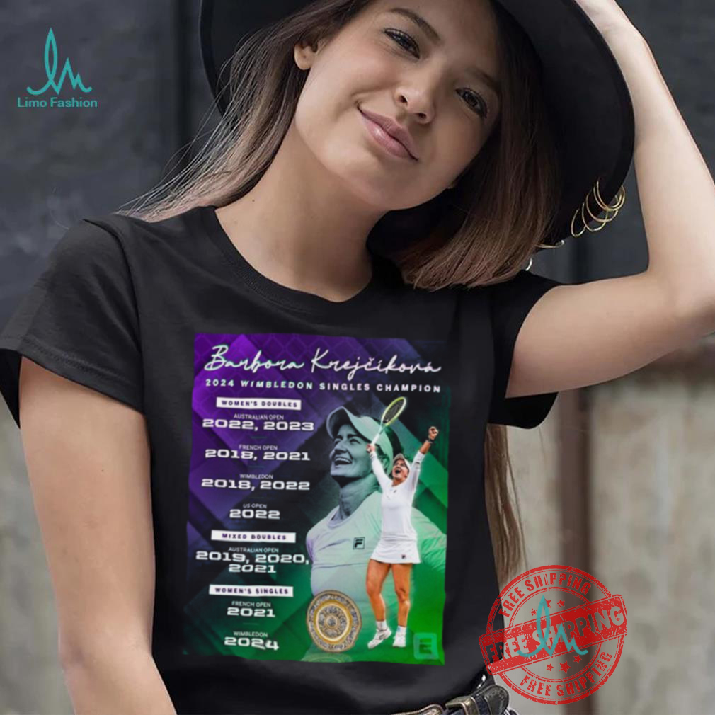 Barbora Krejčíková 2024 Wimbledon Singles Champion Women’s Doubles shirt Barbora Krejčíková 2024 Wimbledon Singles Champion Women’s Doubles shirt