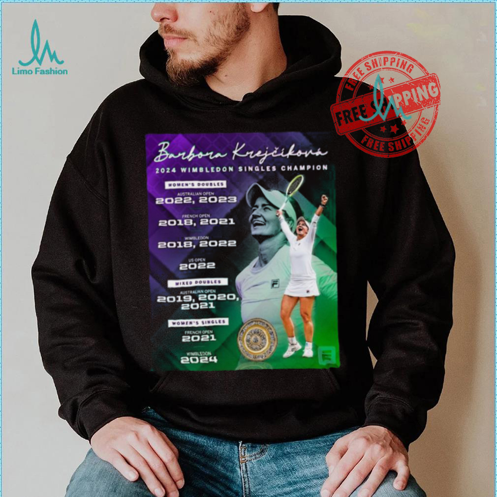 Barbora Krejčíková 2024 Wimbledon Singles Champion Women’s Doubles shirt Barbora Krejčíková 2024 Wimbledon Singles Champion Women’s Doubles shirt